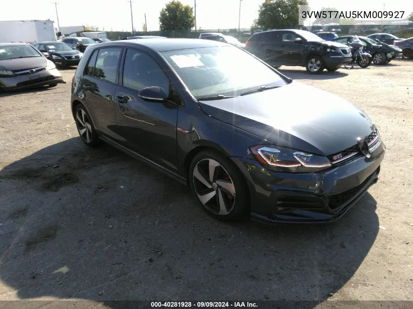 2019 Volkswagen Golf Gti 2.0T Autobahn/2.0T Rabbit Edition/2.0T S/2.0T Se VIN: 3VW5T7AU5KM009927 Lot: 40281928