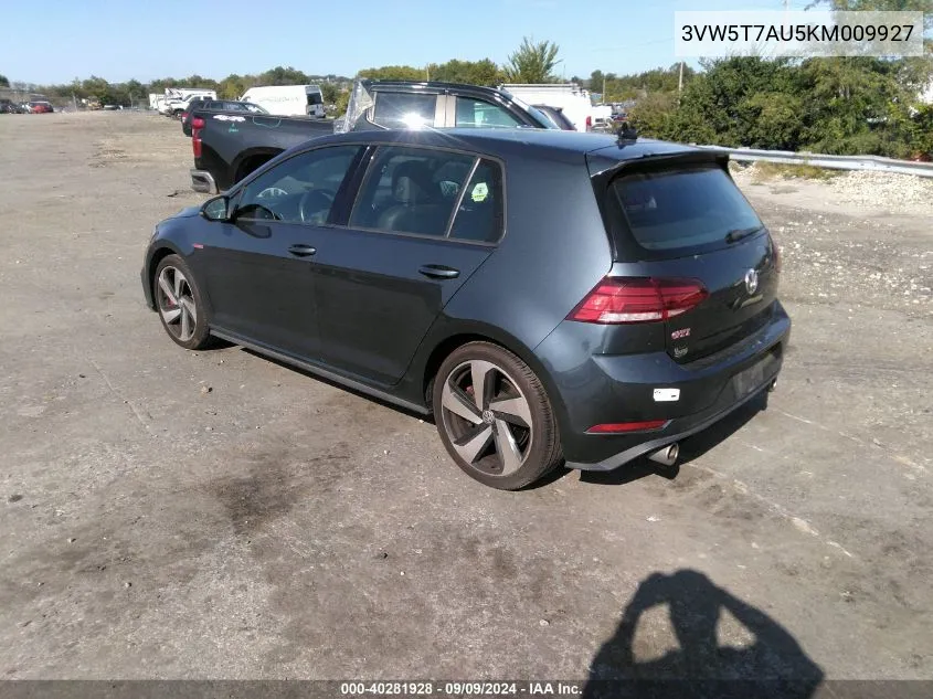 3VW5T7AU5KM009927 2019 Volkswagen Golf Gti 2.0T Autobahn/2.0T Rabbit Edition/2.0T S/2.0T Se