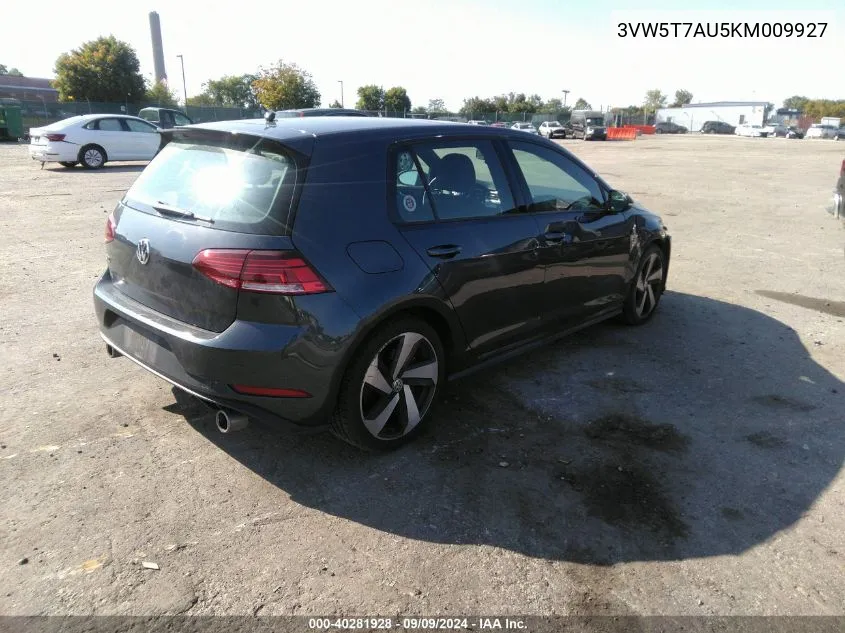 3VW5T7AU5KM009927 2019 Volkswagen Golf Gti 2.0T Autobahn/2.0T Rabbit Edition/2.0T S/2.0T Se