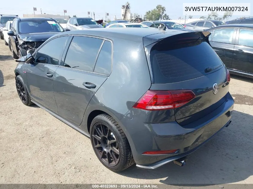 3VW5T7AU9KM007324 2019 Volkswagen Golf Gti