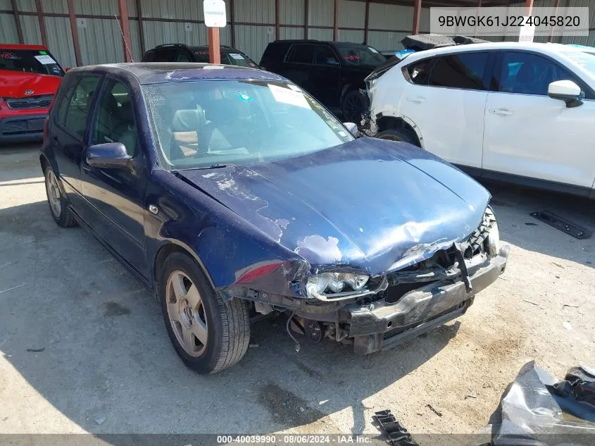 9BWGK61J224045820 2002 Volkswagen Golf Gls 2.0L