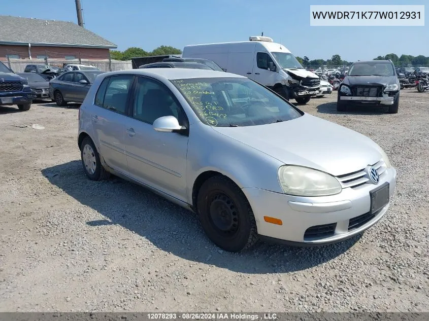 WVWDR71K77W012931 2007 Volkswagen Rabbit