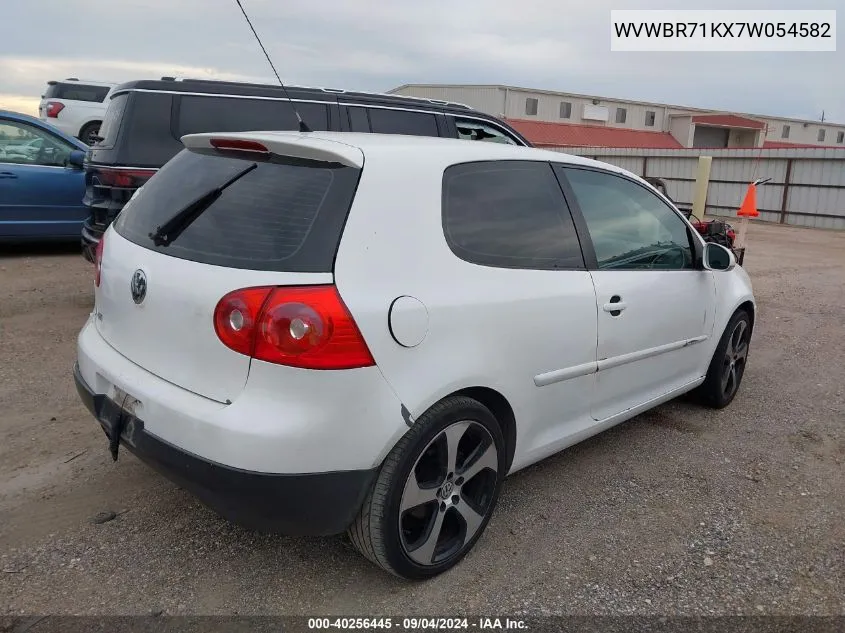 2007 Volkswagen Rabbit 2-Door VIN: WVWBR71KX7W054582 Lot: 40256445