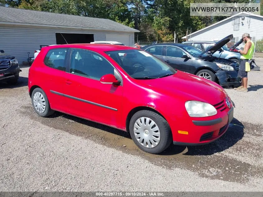 WVWBR71K77W190054 2007 Volkswagen Rabbit 2-Door