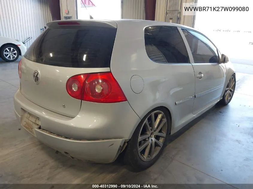 2007 Volkswagen Rabbit 2-Door VIN: WVWBR71K27W099080 Lot: 40312990