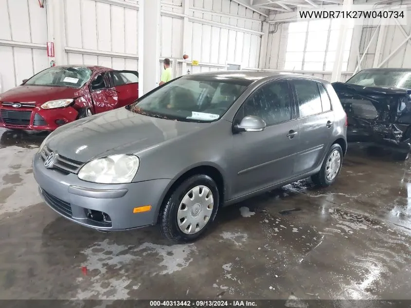 2007 Volkswagen Rabbit 4-Door VIN: WVWDR71K27W040734 Lot: 40313442