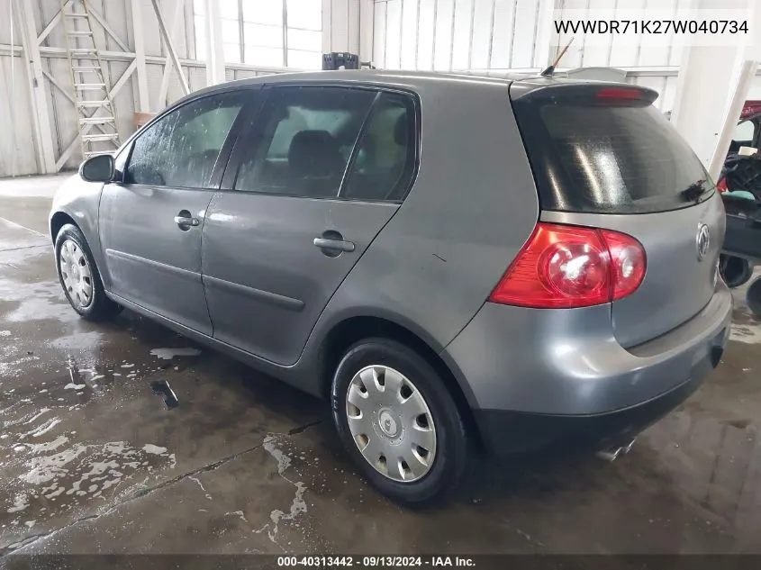 WVWDR71K27W040734 2007 Volkswagen Rabbit 4-Door