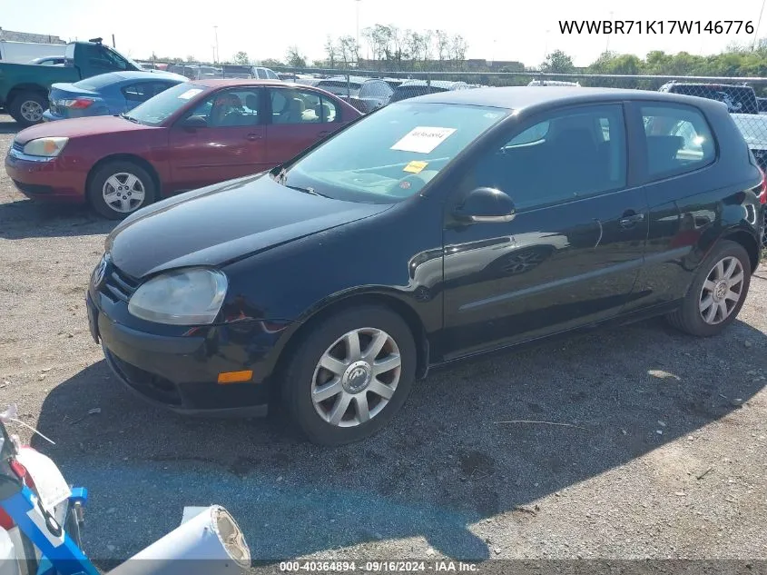 2007 Volkswagen Rabbit 2-Door VIN: WVWBR71K17W146776 Lot: 40364894