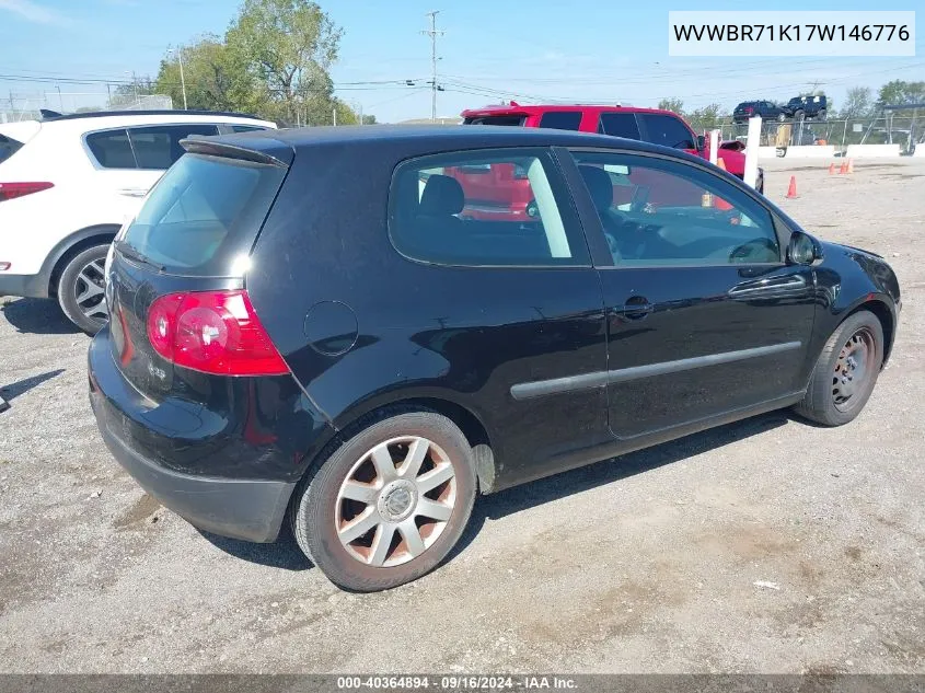 2007 Volkswagen Rabbit 2-Door VIN: WVWBR71K17W146776 Lot: 40364894