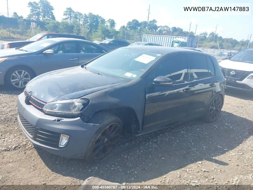 WVWDB7AJ2AW147883 2010 Volkswagen Golf 4-Door