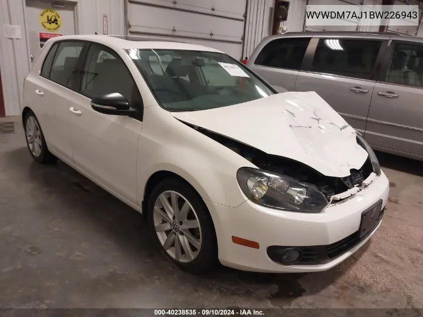 2011 Volkswagen Golf Tdi 4-Door VIN: WVWDM7AJ1BW226943 Lot: 40238535