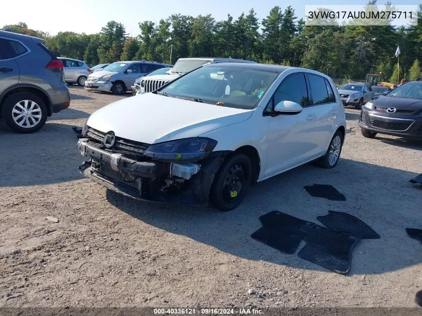 3VWG17AU0JM275711 2018 Volkswagen Golf Tsi S/Tsi Se