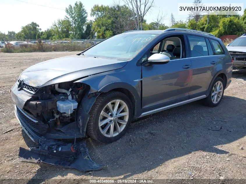 3VWH17AU0KM509920 2019 Volkswagen Golf Alltrack Tsi S/Tsi Se/Tsi Sel