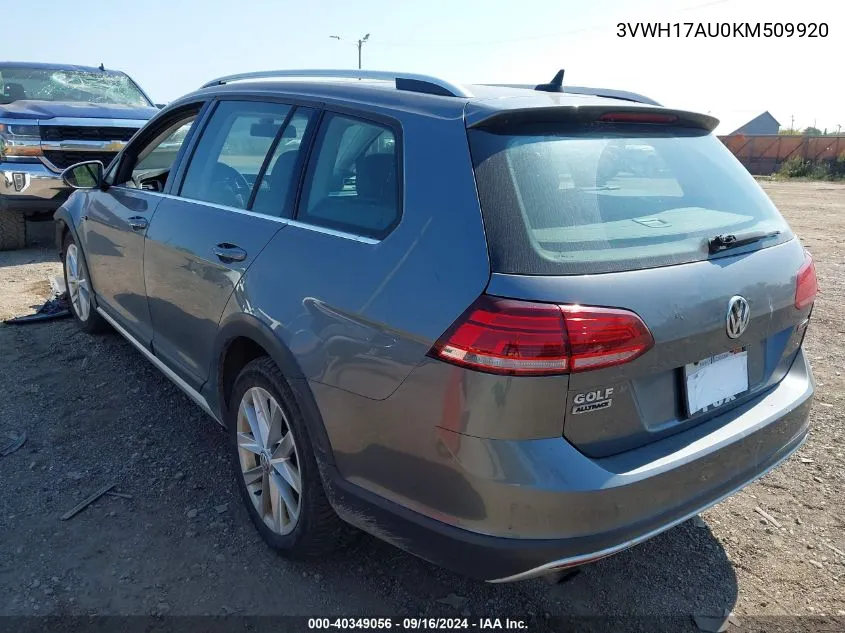 3VWH17AU0KM509920 2019 Volkswagen Golf Alltrack Tsi S/Tsi Se/Tsi Sel