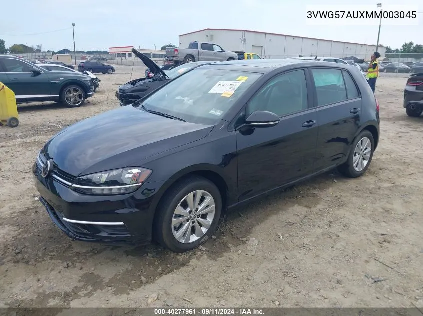 2021 Volkswagen Golf 1.4T Tsi VIN: 3VWG57AUXMM003045 Lot: 40277961