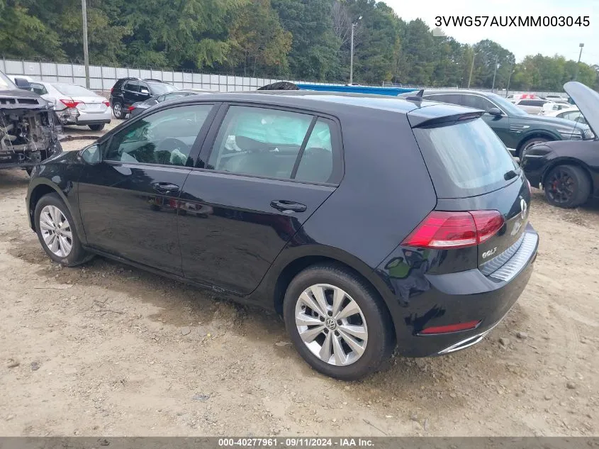 3VWG57AUXMM003045 2021 Volkswagen Golf 1.4T Tsi