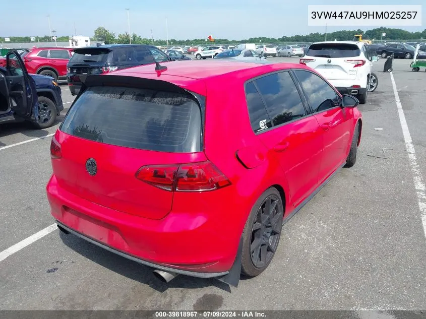 3VW447AU9HM025257 2017 Volkswagen Golf Gti Autobahn 4-Door/S 4-Door/Se 4-Door/Sport 4-Door