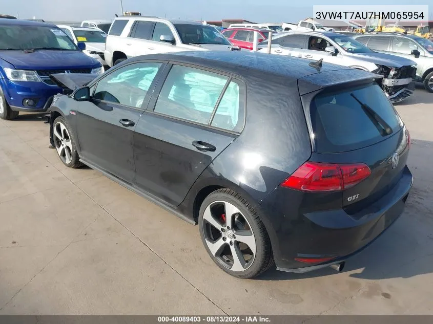 2017 Volkswagen Golf Gti Autobahn 4-Door/S 4-Door/Se 4-Door/Sport 4-Door VIN: 3VW4T7AU7HM065954 Lot: 40089403