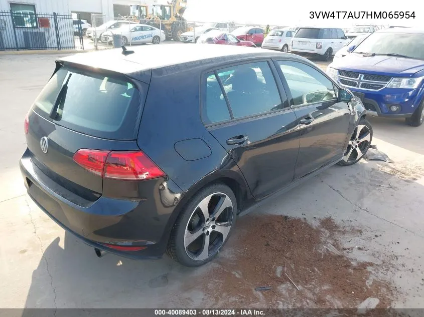 3VW4T7AU7HM065954 2017 Volkswagen Golf Gti Autobahn 4-Door/S 4-Door/Se 4-Door/Sport 4-Door