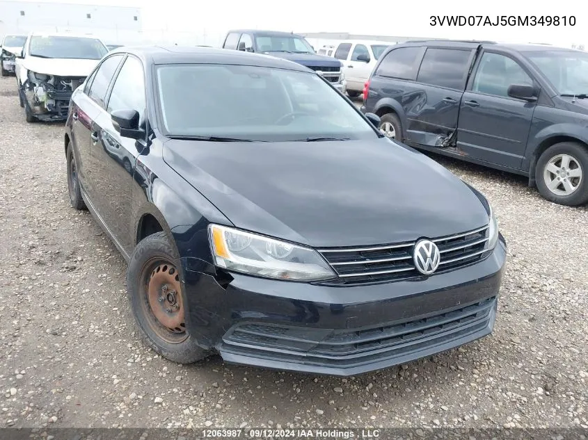 3VWD07AJ5GM349810 2016 Volkswagen Jetta Comfortline