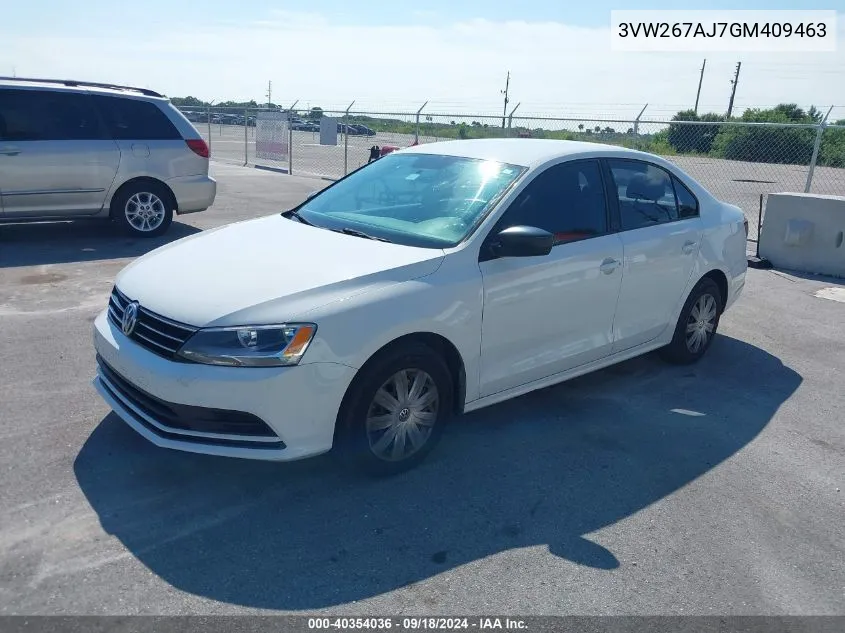 2016 Volkswagen Jetta 1.4T S VIN: 3VW267AJ7GM409463 Lot: 40354036