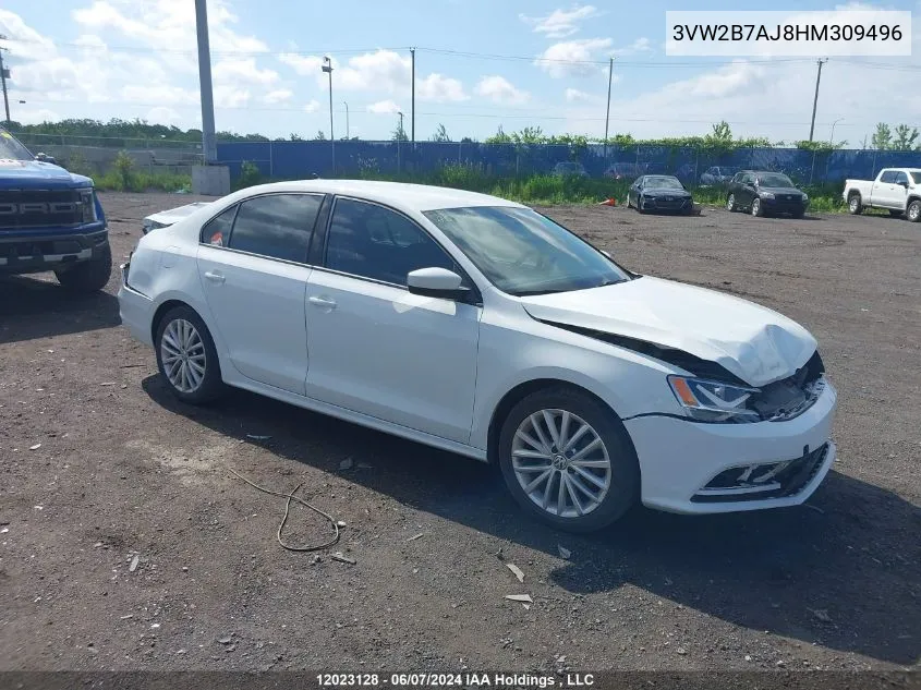 2017 Volkswagen Jetta VIN: 3VW2B7AJ8HM309496 Lot: 12023128