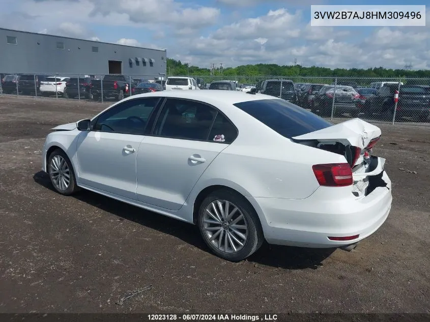 2017 Volkswagen Jetta VIN: 3VW2B7AJ8HM309496 Lot: 12023128