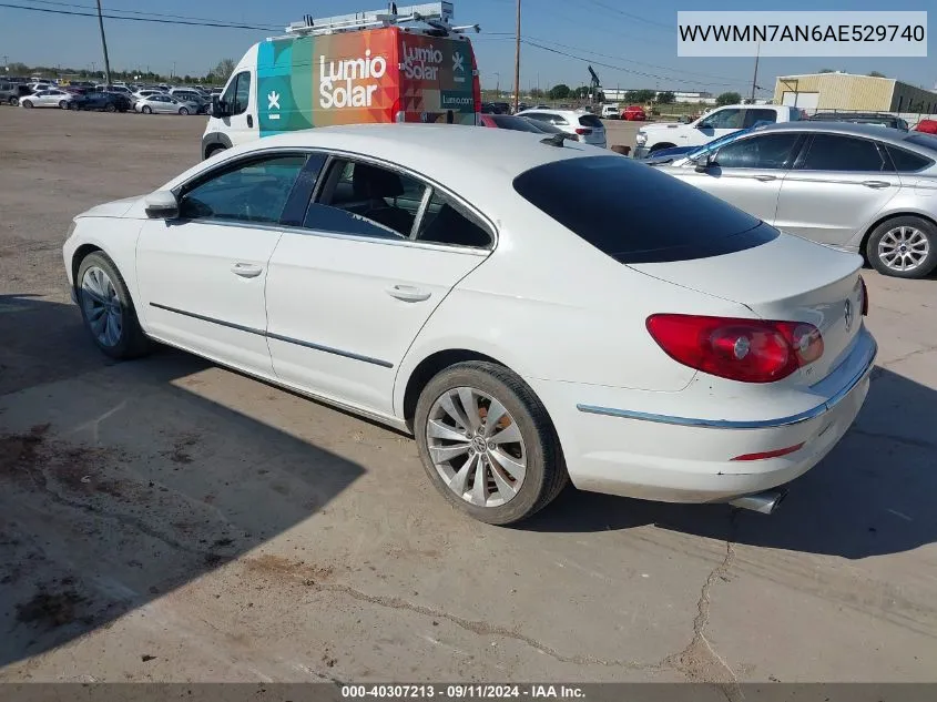 2010 Volkswagen Cc Sport VIN: WVWMN7AN6AE529740 Lot: 40307213