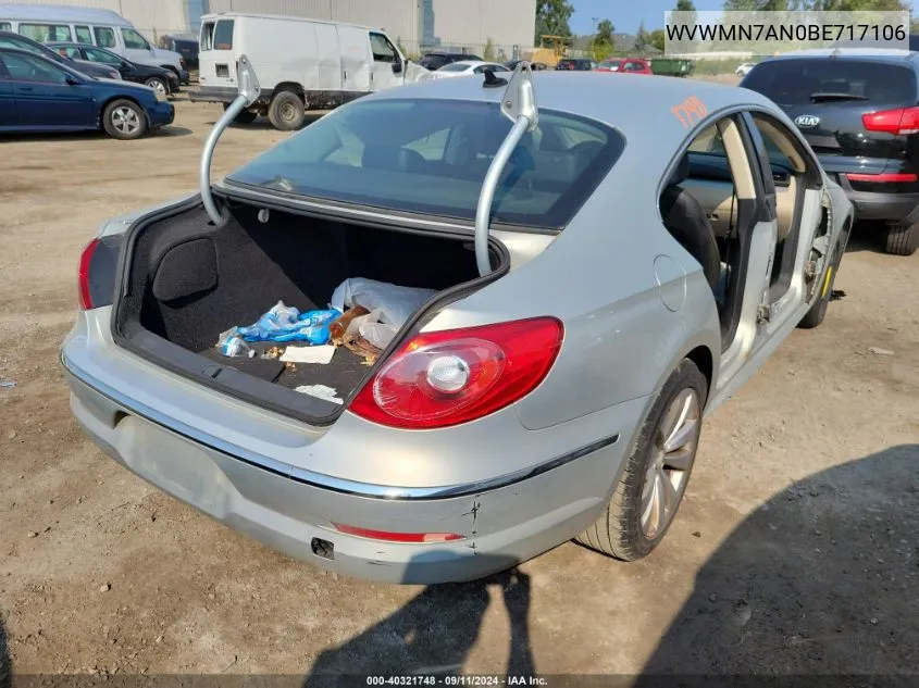 WVWMN7AN0BE717106 2011 Volkswagen Cc Sport