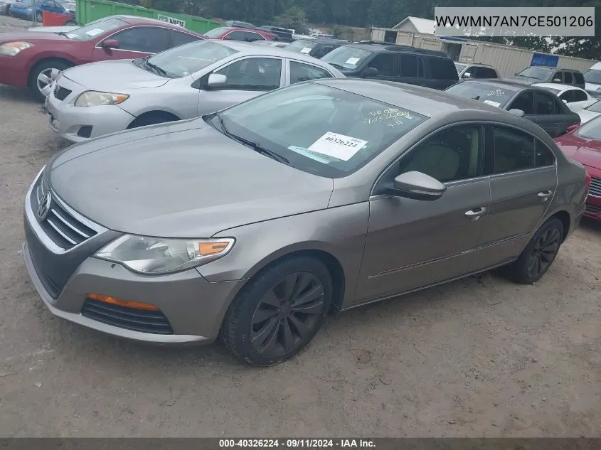 WVWMN7AN7CE501206 2012 Volkswagen Cc Sport