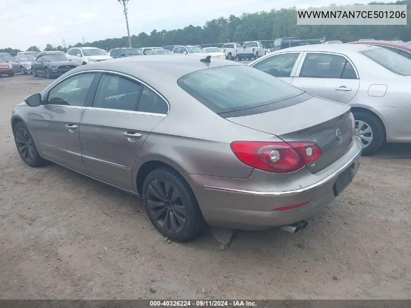 WVWMN7AN7CE501206 2012 Volkswagen Cc Sport