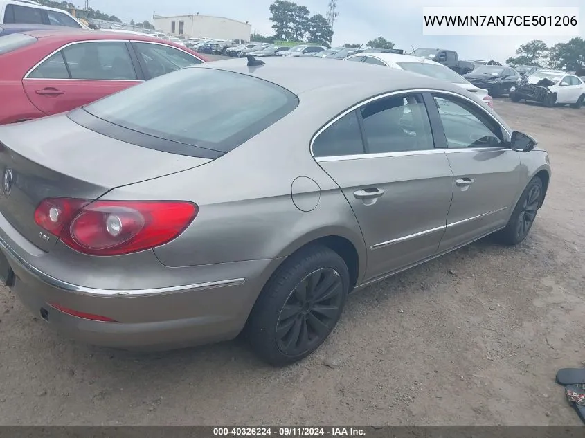 WVWMN7AN7CE501206 2012 Volkswagen Cc Sport