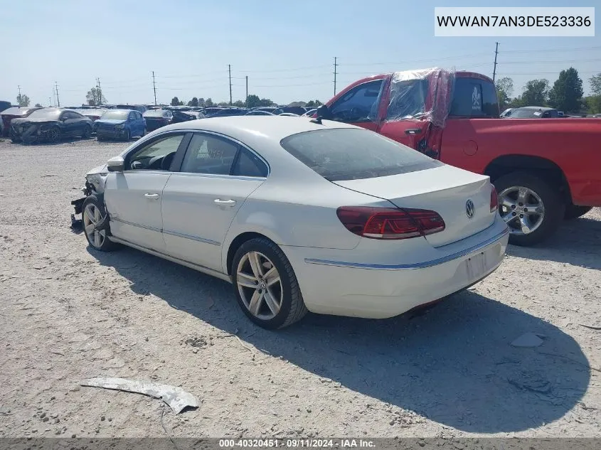 2013 Volkswagen Cc Sport VIN: WVWAN7AN3DE523336 Lot: 40320451