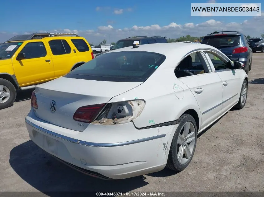 2013 Volkswagen Cc 2.0T Sport VIN: WVWBN7AN8DE503443 Lot: 40345371