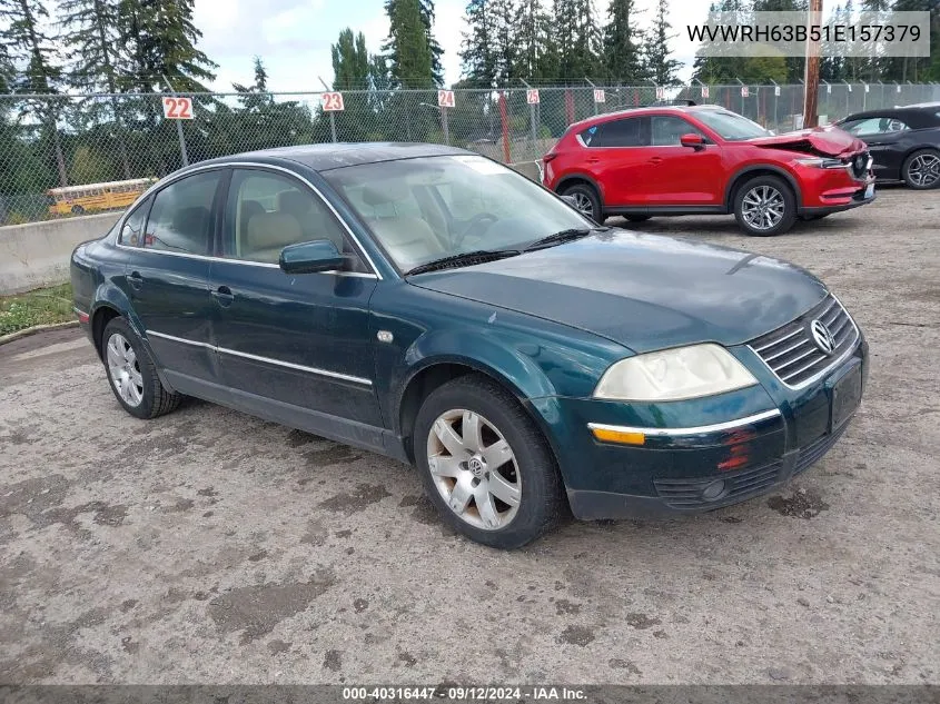 2001 Volkswagen Passat Glx VIN: WVWRH63B51E157379 Lot: 40316447