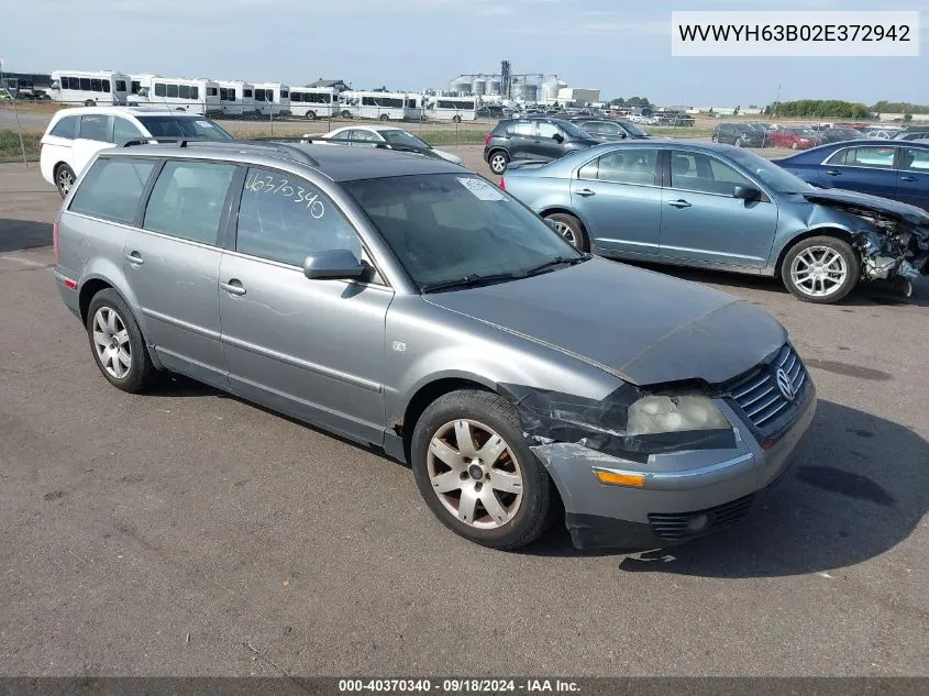 2002 Volkswagen Passat Glx 4Motion VIN: WVWYH63B02E372942 Lot: 40370340