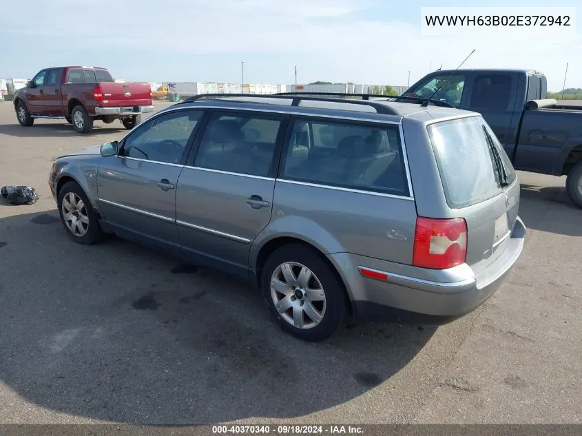 2002 Volkswagen Passat Glx 4Motion VIN: WVWYH63B02E372942 Lot: 40370340