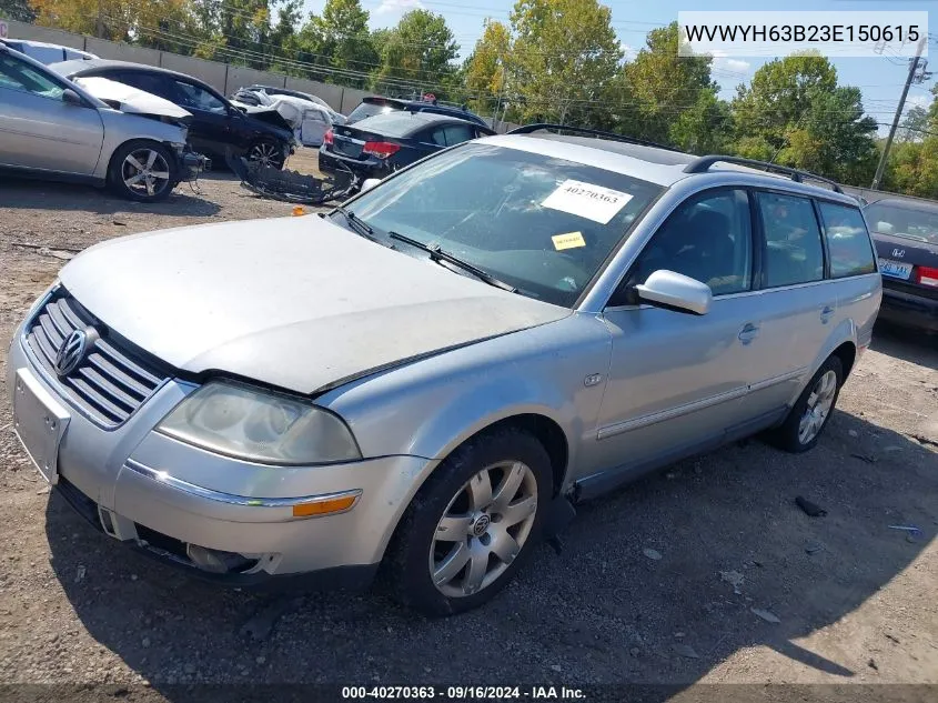 WVWYH63B23E150615 2003 Volkswagen Passat Glx 4Motion