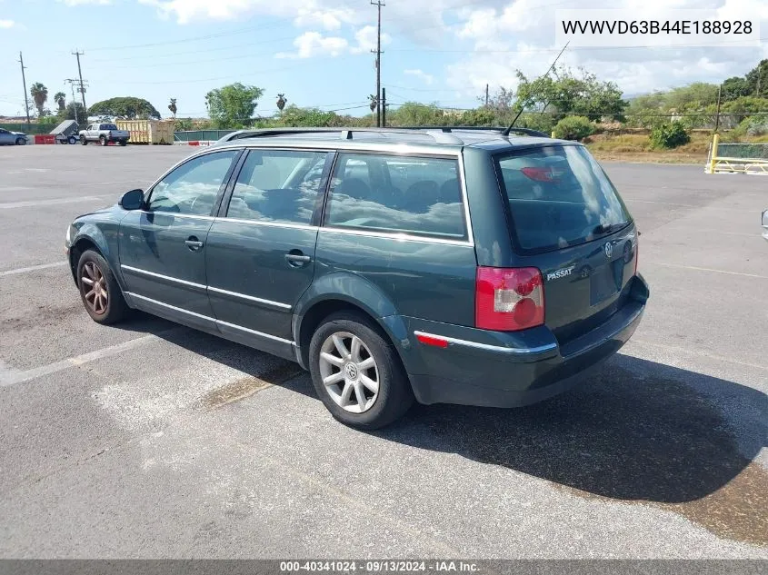 2004 Volkswagen Passat Gls VIN: WVWVD63B44E188928 Lot: 40341024