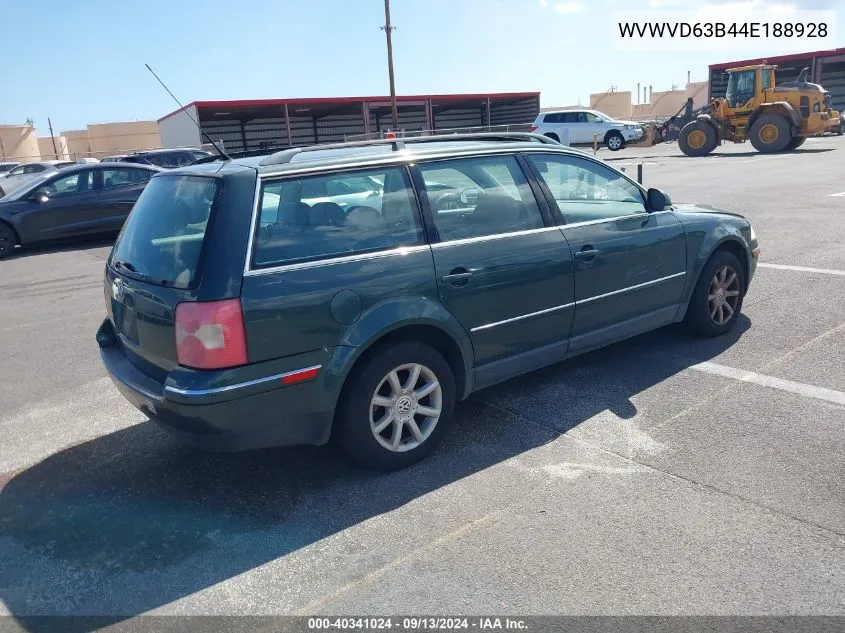 2004 Volkswagen Passat Gls VIN: WVWVD63B44E188928 Lot: 40341024