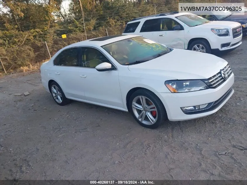 1VWBM7A37CC096305 2012 Volkswagen Passat Se W/Sunroof