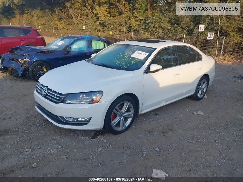 2012 Volkswagen Passat Se W/Sunroof VIN: 1VWBM7A37CC096305 Lot: 40268137