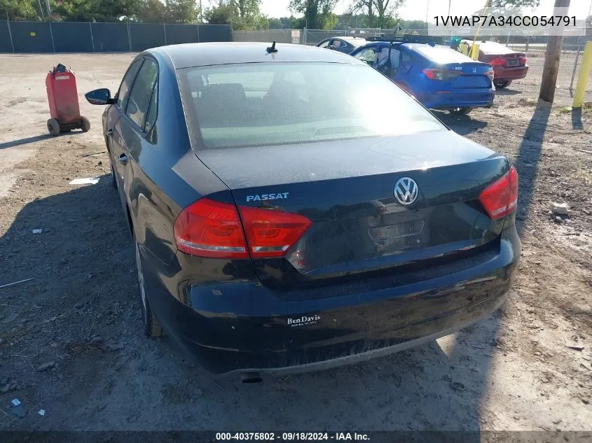 1VWAP7A34CC054791 2012 Volkswagen Passat S