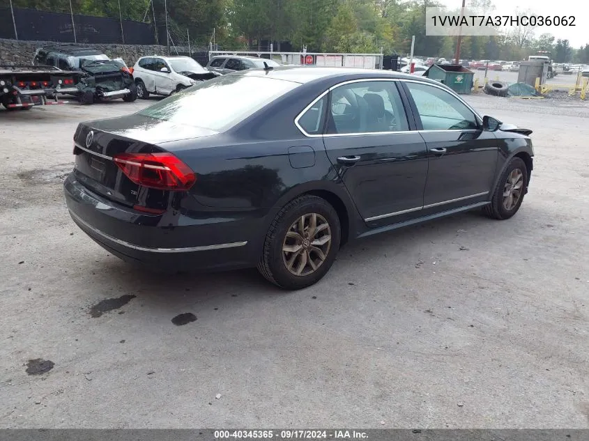 1VWAT7A37HC036062 2017 Volkswagen Passat 1.8T S