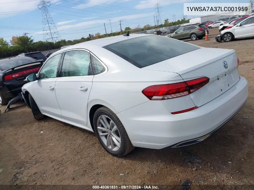 2020 Volkswagen Passat 2.0T Se VIN: 1VWSA7A37LC001959 Lot: 40361831