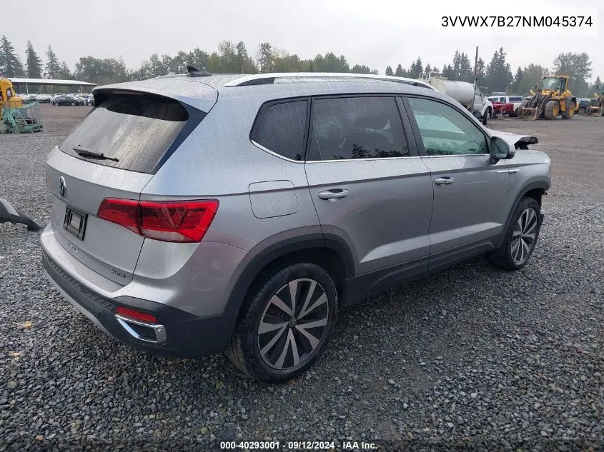 2022 Volkswagen Taos 1.5T Se VIN: 3VVWX7B27NM045374 Lot: 40293001