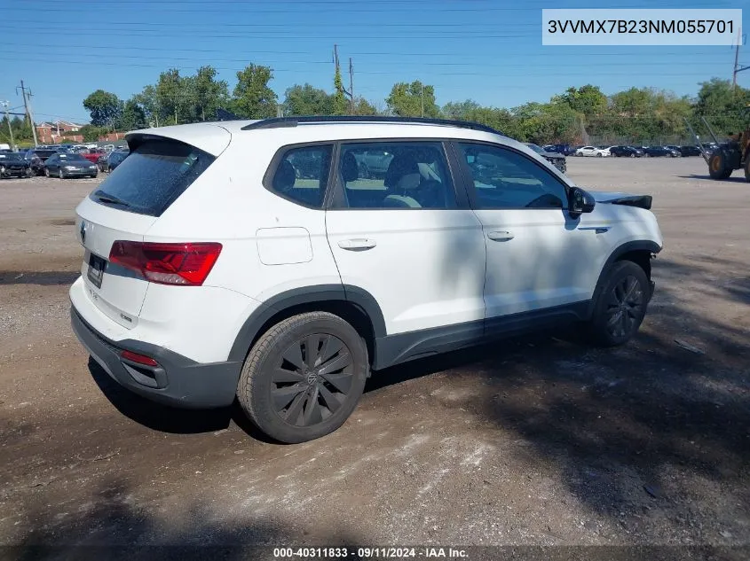 2022 Volkswagen Taos 1.5T S VIN: 3VVMX7B23NM055701 Lot: 40311833