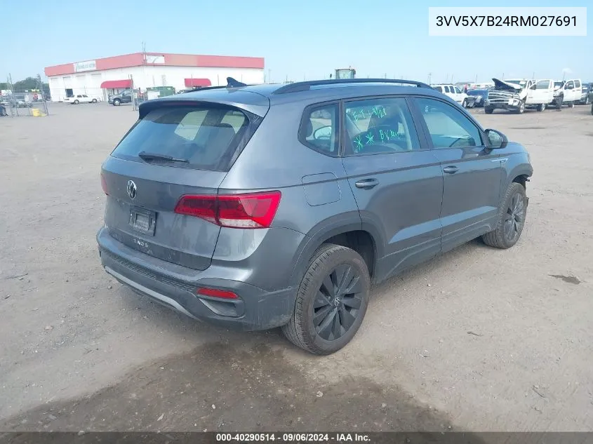 2024 Volkswagen Taos 1.5T S VIN: 3VV5X7B24RM027691 Lot: 40290514