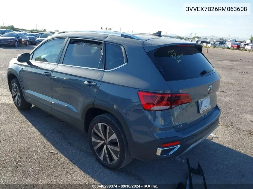 2024 Volkswagen Taos 1.5T Se VIN: 3VVEX7B26RM063608 Lot: 40299374