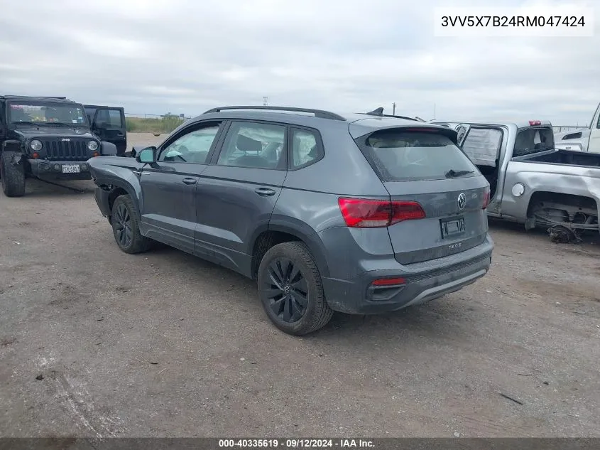 2024 Volkswagen Taos 1.5T S VIN: 3VV5X7B24RM047424 Lot: 40335619